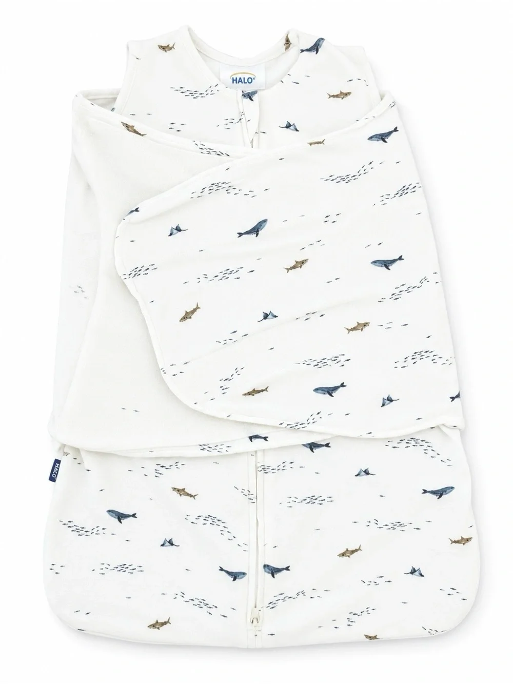 HALO SleepSack Swaddle Shark & Whale Print Newborn 0-3 Months